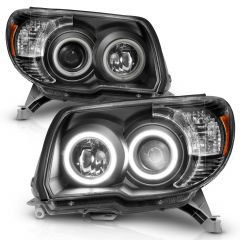 TOYOTA 4RUNNER 06-09 PROJECTOR HEADLIGHTS BLACK W/ RX HALO (NO BULBS INCLUDED)