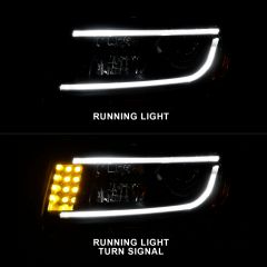 JEEP GRAND CHEROKEE 14-16 PROJECTOR HEADLIGHTS PLANK STYLE BLACK (FOR HALOGEN MODELS ONLY)
