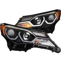 TOYOTA RAV-4 13-15 PROJECTOR HEADLIGHTS PLANK STYLE WITH BLACK HOUSING (FOR HALOGEN ONLY)