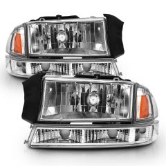 DODGE DAKOTA 97-04 / DODGE DURANGO 98-03 CRYSTAL HEADLIGHTS CHROME W/ PARKING LIGHTS (2 PCS)