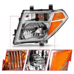 NISSAN FRONTIER 05-08 / PATHFINDER 05-07 HEADLIGHTS CHROME (OE TYPE REPLACEMENT)