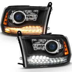DODGE RAM 1500 09-18 /RAM 2500/3500 10-18 PROJECTOR PLANK STYLE SWITCHBACK HEADLIGHTS MATTE BLACK (OE STYLE) (FOR ALL MODELS)