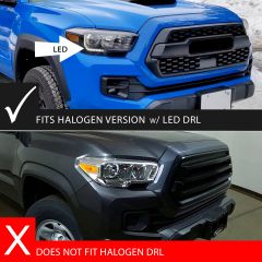 TOYOTA TACOMA 16-23 FULL LED PROJECTOR HEADLIGHTS BLACK (FOR HALOGEN VERSION WITH LED DRL)