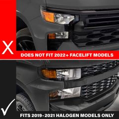 CHEVY SILVERADO 1500 19-21 FULL LED PROJECTOR PLANK STYLE HEADLIGHTS SEQUENTIAL SIGNAL BLACK W/ INITIATION FEATURE (LEFT SIDE ONLY) (FOR HALOGEN MODELS ONLY)