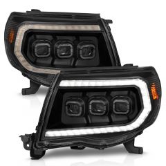 TOYOTA TACOMA 05-11 FULL LED PROJECTOR HEADLIGHTS BLACK W/ INITIATION FEATURE & SEQUENTIAL SIGNAL 