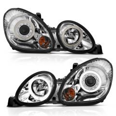 LEXUS GS 300/400/430 98-05 PROJECTOR HEADLIGHTS CHROME W/ RX HALO (NOT FOR FACTORY HID MODELS)