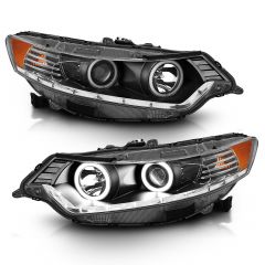 ACURA TSX 09-12 PROJECTOR HALO HEADLIGHTS BLACK W/ RX HALO (FOR HID, NO HID KIT)