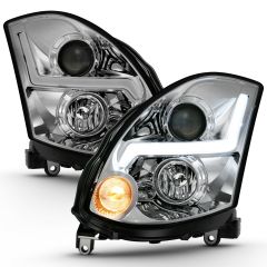 INFINITI G35 2DR 03-07 PROJECTOR HEADLIGHT PLANK STYLE CHROME (FOR HID, HID KIT NOT INCLUDED)