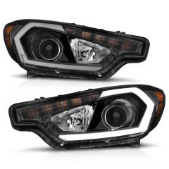 KIA FORTE 14-16 PROJECTOR PLANK STYLE HEADLIGHTS BLACK (FOR FACTORY LED DRL)