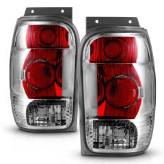 FORD EXPLORER 98-01 / MOUNTAINEER 98-01 TAIL LIGHTS CHROME RED/CLEAR LENS