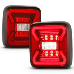 JEEP WRANGLER JL 18-23 FULL LED TAIL LIGHTS CHROME RED/CLEAR LENS