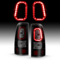 CHEVY SILVERADO 03-06 1500/2500/3500 / 07 SILVERADO CLASSIC LED BAR TAIL LIGHTS BLACK SMOKE LENS (SINGLE REAR WHEEL) 