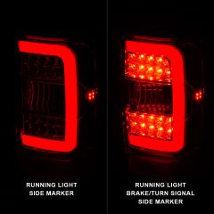 FORD RANGER 01-11 LED C BAR TAIL LIGHTS CHROME RED/CLEAR LENS