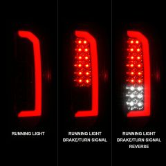 GMC CANYON 15-22 FULL LED TAIL LIGHTS BLACK HOUSING SMOKE LENS (RED LIGHT BAR)