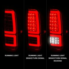 TOYOTA TUNDRA 14-21 FULL LED BAR STYLE TAIL LIGHTS CHROME CLEAR LENS W/ SEQUENTIAL SIGNAL (RED LIGHT BAR)