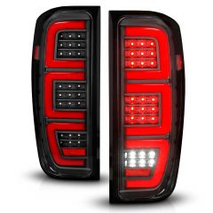 GMC SIERRA 1500 19-23 FULL LED TAIL LIGHTS BLACK CLEAR LENS W/ INITIATION & SEQUENTIAL SIGNAL (HALOGEN MODELS ONLY)