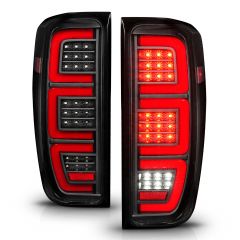 GMC SIERRA 1500 19-23 FULL LED TAIL LIGHTS BLACK CLEAR LENS W/ INITIATION & SEQUENTIAL SIGNAL (FACTORY LED MODELS)