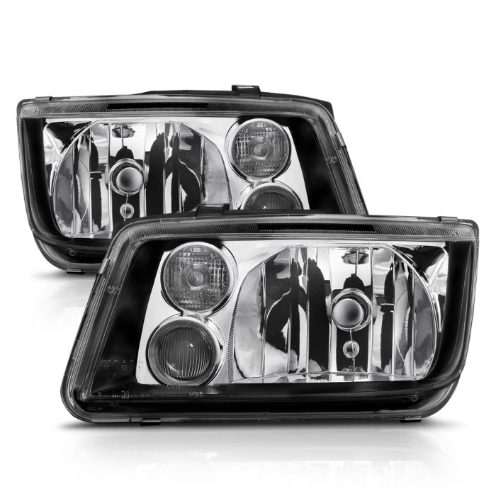 VOLKSWAGEN JETTA 99-05 CRYSTAL HEADLIGHTS BLACK W/ FOG LIGHTS