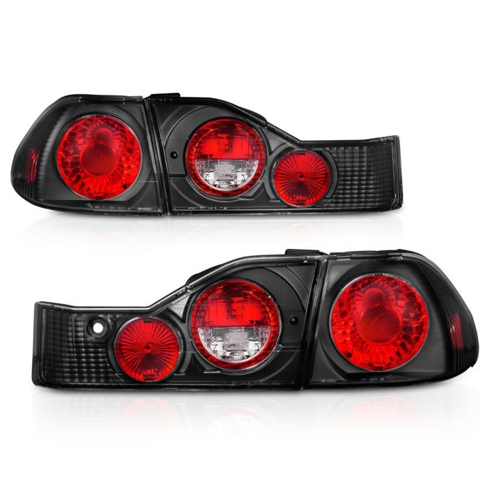 HONDA ACCORD 98-00 4DR TAIL LIGHTS G2 BLACK 