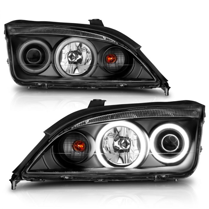 ANZO USA | Don't Get Left in The Dark ~ FORD FOCUS ZX4 05-07 4DR PROJECTOR HEADLIGHTS  BLACK W/ RX HALO