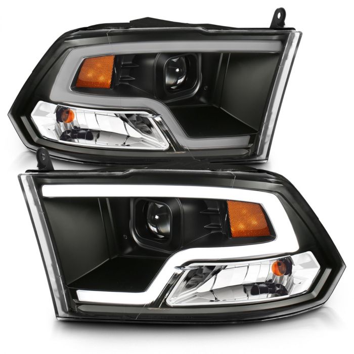 DODGE RAM 1500 09-18 / RAM 2500/3500 10-18 PROJECTOR PLANK STYLE HEADLIGHTS  BLACK CLEAR (FOR NON-PROJECTOR MODELS)