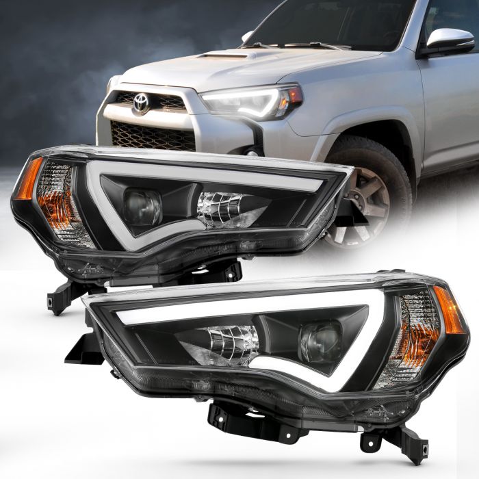 TOYOTA 4RUNNER 14-21 PROJECTOR PLANK STYLE HEADLIGHTS BLACK (HALOGEN MODELS ONLY)