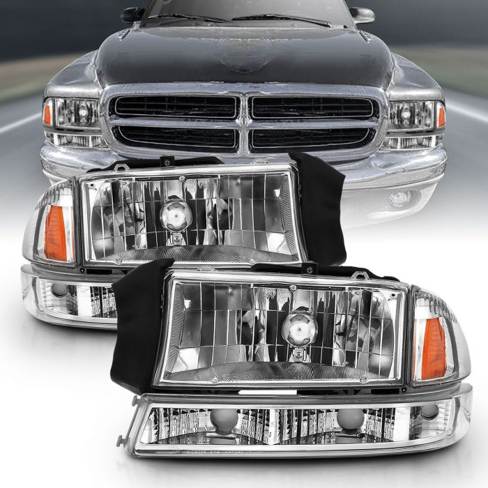 Anzo USA 511047 Dodge Dakota Clear w/Amber Parking Light Assembly Reflectors Sold in Pairs 