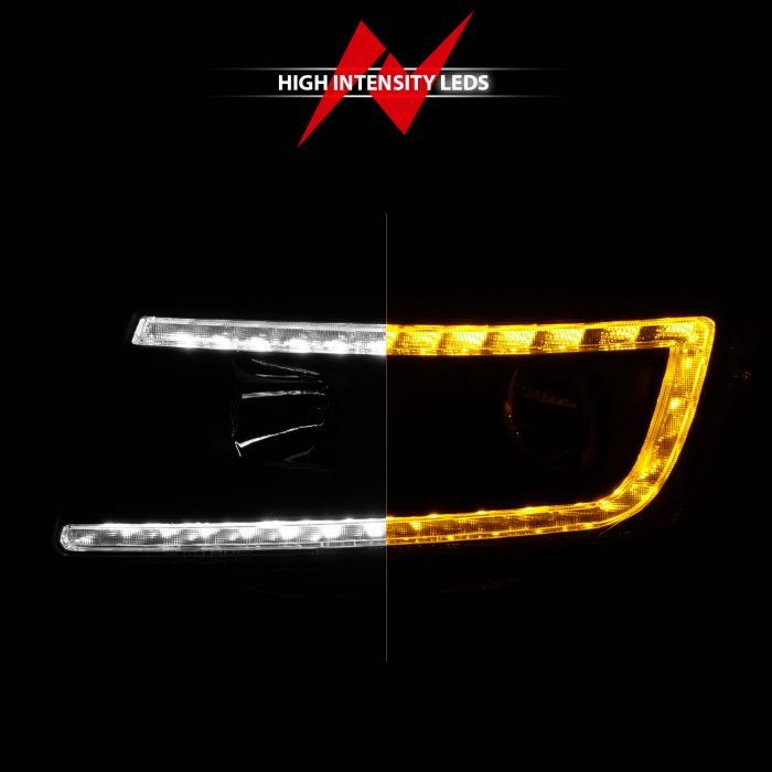 2011-2013 JEEP GRAND CHEROKEE PROJECTOR SWITCHBACK PLANK STYLE HEADLIGHTS BLACK
