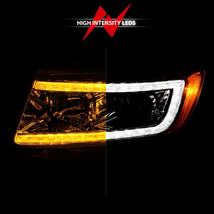 2011-2013 JEEP GRAND CHEROKEE PROJECTOR SWITCHBACK PLANK STYLE HEADLIGHTS CHROME