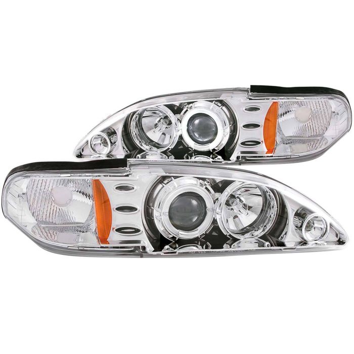 FORD MUSTANG 94-98 1 PC PROJECTOR HALO HEADLIGHTS CHROME