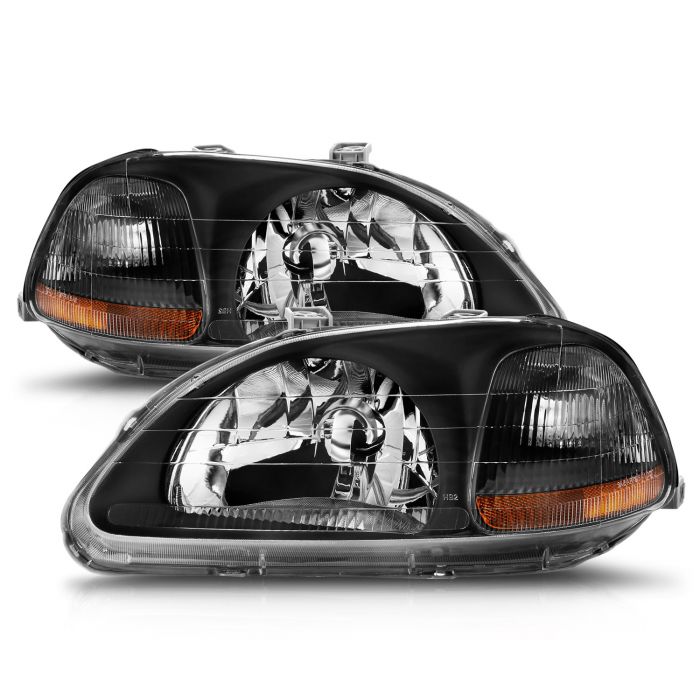 HONDA CIVIC 96-98 CRYSTAL HEADLIGHTS BLACK 