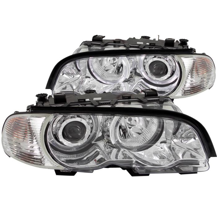 2 Door Coupe LED Halo Projector Black Headlights w/ Corner Lamp Set Passenger and Driver Set M3 AmeriLite for 99-01 BMW 3 Series E46 