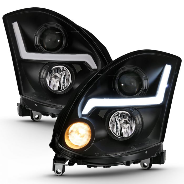 INFINITI G35 2DR 03-07 PROJECTOR HEADLIGHT PLANK STYLE BLACK (FOR HID, HID KIT NOT INCLUDED)