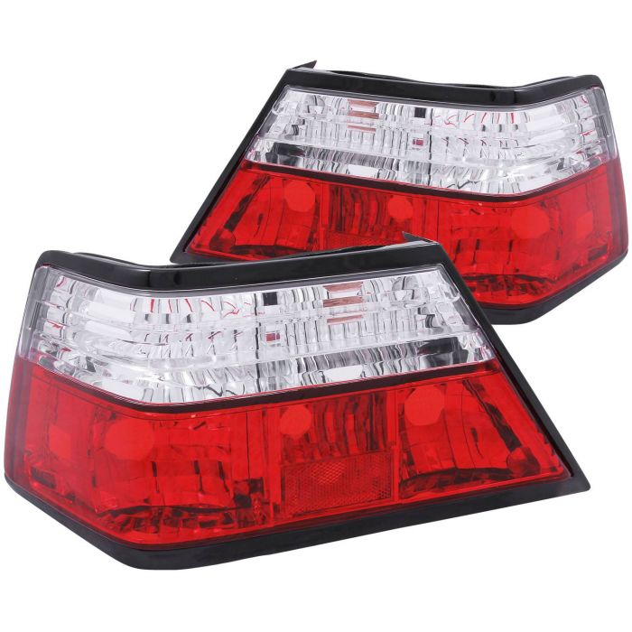 MBZ E CLASS W124 86-95 TAIL LIGHTS RED/CLEAR CRYSTAL LENS 