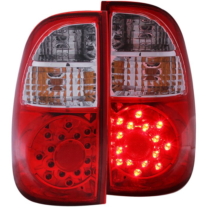 TOYOTA TUNDRA 00-06 LED TAIL LIGHTS CHROME RED/CLEAR LENS
