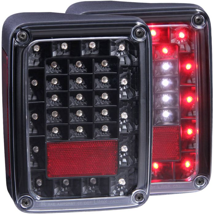 ANZO USA | Don't Get Left in The Dark ~ JEEP WRANGLER (JK) 07-18 LED TAIL  LIGHTS BLACK