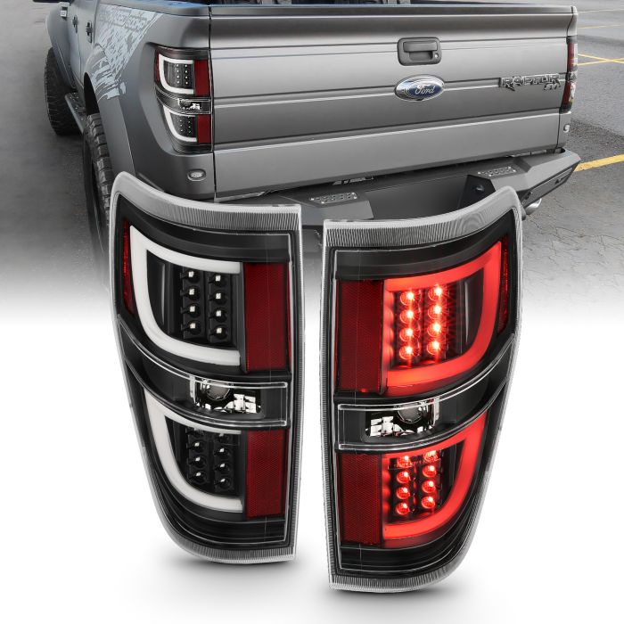 ブランド 新品 SPEC-D TUNING LEDライトバーブラックハウジングクリアレンズプロジェクターヘッドライト2009-2014年フォードF  150、左右ペアヘッドランプアッセンブリ対応