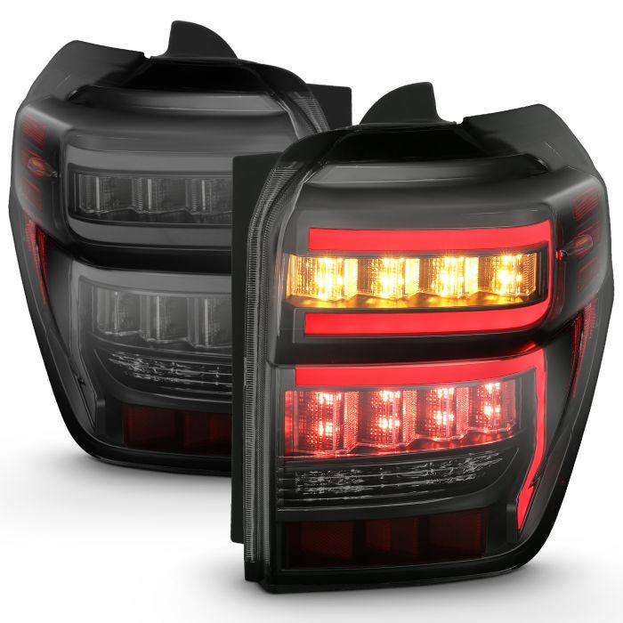 TOYOTA 4RUNNER 14-23 LED BAR STYLE TAIL LIGHTS BLACK SMOKE LENS W/  SEQUENTIAL SIGNAL