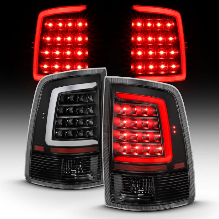 ANZO USA | Don't Get Left in The Dark ~ DODGE RAM 1500 09-18 / 2500 3500  10-18 LED C BAR TAIL LIGHTS BLACK (NOT FOR OE LED TAIL LIGHT MODELS)