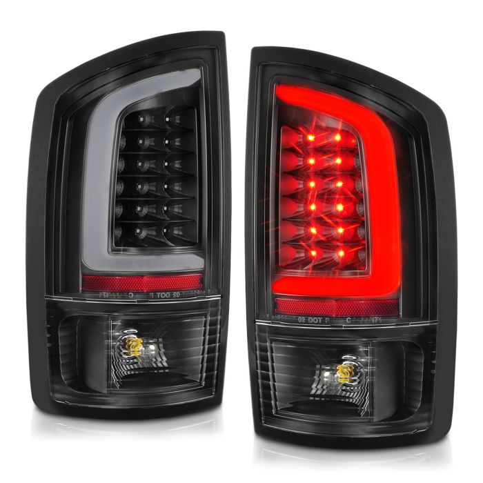 DODGE RAM 1500 02-06 / RAM 2500/3500 03-06 LED C BAR TAIL LIGHTS BLACK