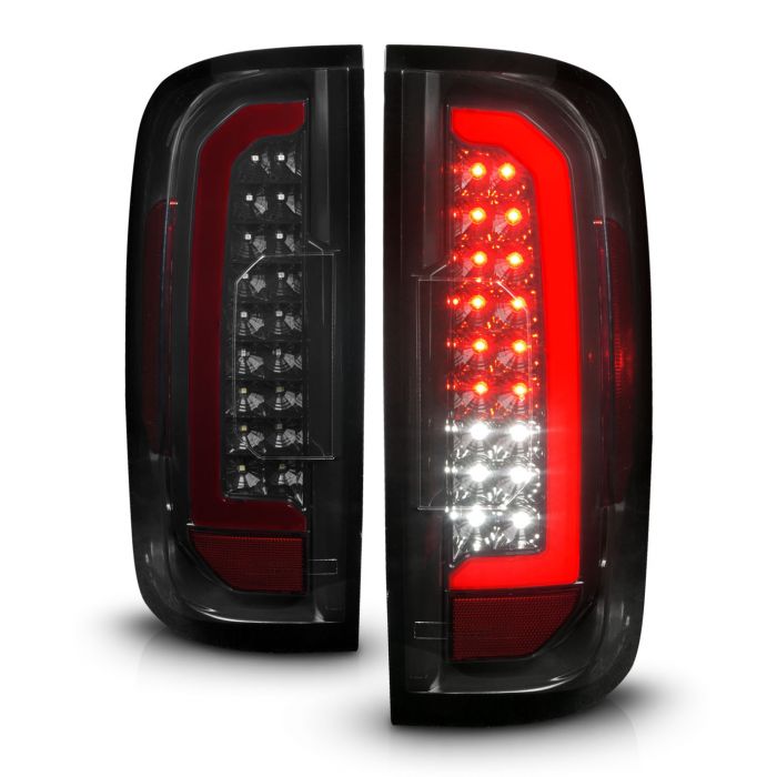 GMC CANYON 15-22 FULL LED TAIL LIGHTS BLACK SMOKE LENS (RED LIGHT BAR)