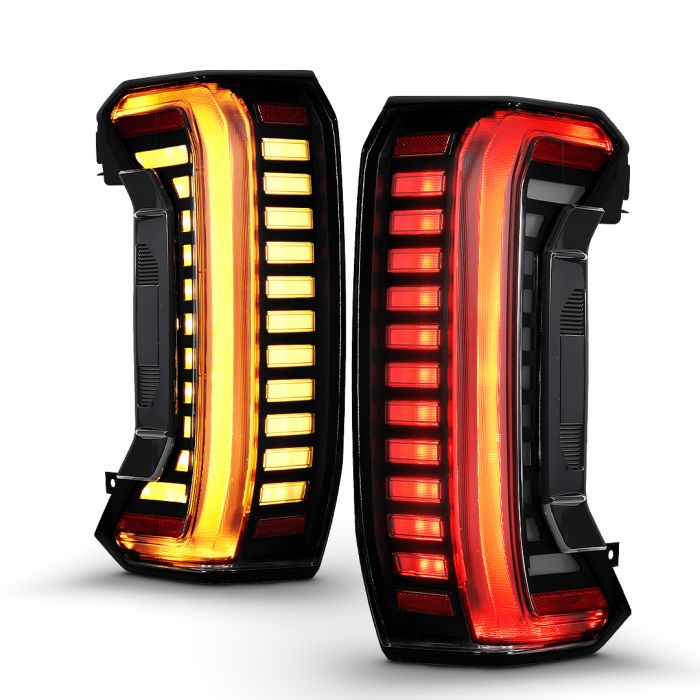 TOYOTA TUNDRA 22-24 FULL LED TAIL LIGHTS BLACK SMOKE LENS W/ IGNITION  INITIATION & SEQUENTIAL (FOR ALL MODELS)