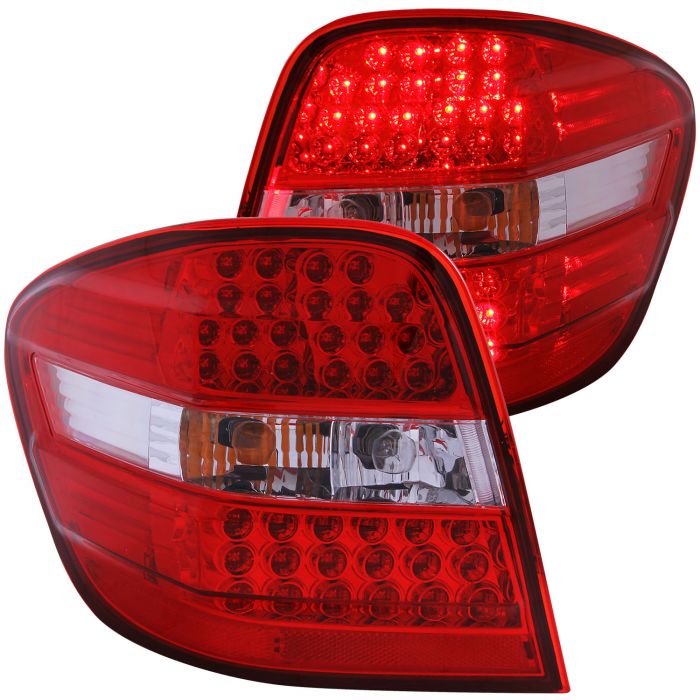 MBZ M CLASS W164 06-11 LED TAIL LIGHTS CHROME RED/CLEAR LENS