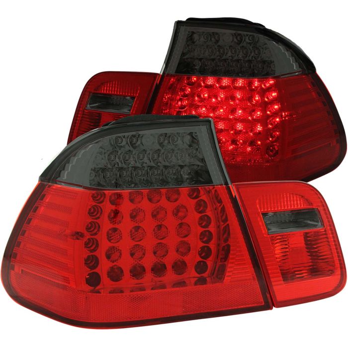 BMW 3 SERIES E46 99-01 4DR LED TAIL LIGHTS RED/SMOKE LENS 2PC