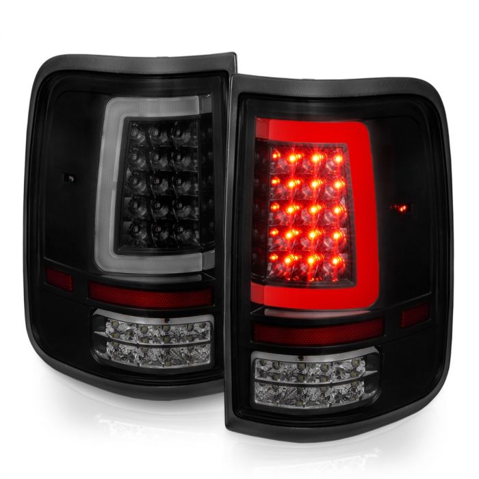 FORD F-150 04-08 FULL LED C BAR TAIL LIGHTS BLACK SMOKE LENS