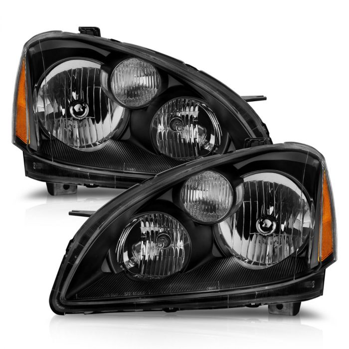 NISSAN ALTIMA 02-04 CRYSTAL HEADLIGHTS BLACK (FOR HALOGEN MODELS)